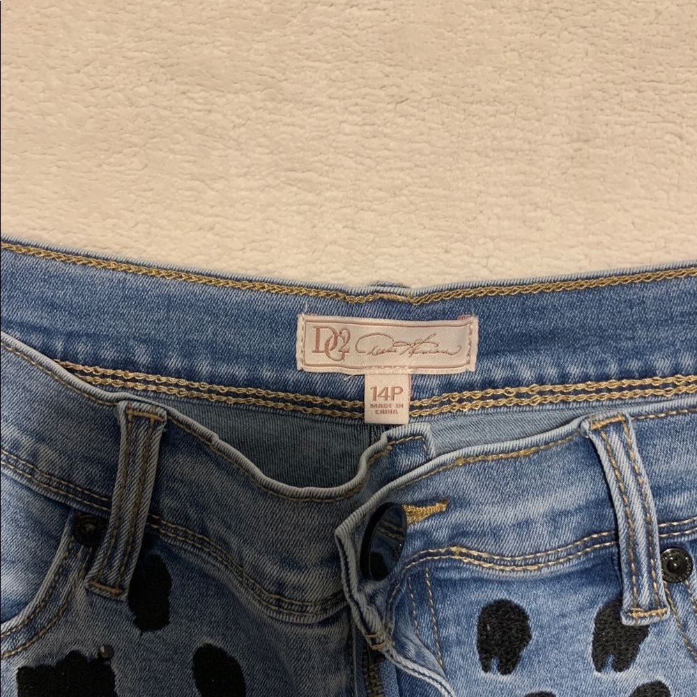 Diane Gilman DG2 Embellished Jeans animal print ankle crop 14P - Picture 4 of 8